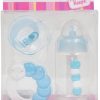 Accessoires set blauw – Poppen flesje rammelaar en speen - Afbeelding 3