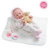 Berenguer babypop fullbody meisje bruine ogen kleding knuffel flesje en speen 42 cm - Afbeelding 5