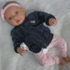 AD9d Levensechte babypop softbody Leoni blauwe ogen met kleding 52 cm - Afbeelding 2