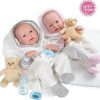 Berenguer babypop fullbody meisje bruine ogen kleding knuffel flesje en speen 42 cm - Afbeelding 8
