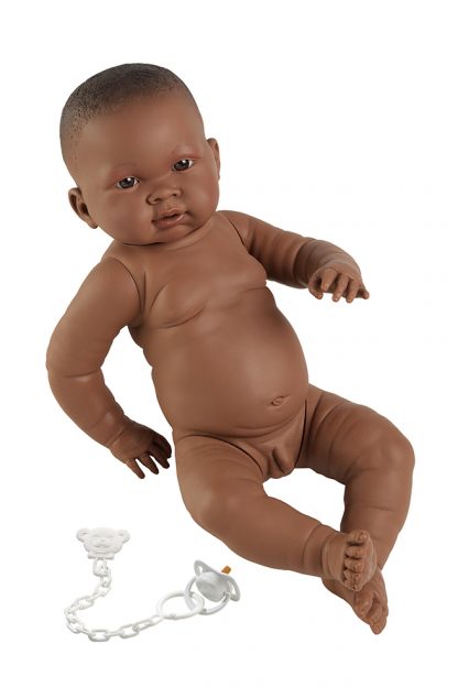 Llorens babypop fullbody jongen donker met kleding speen 45 cm - Afbeelding 3