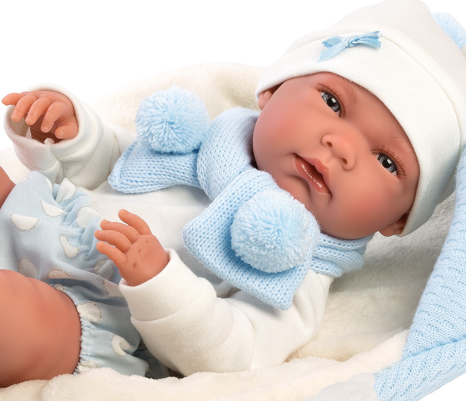 dauw Port Reductor Llorens levensechte babypop fullbody jongen met kleding deken en speen 40  cm – Babypoppenshop – by Selintoys