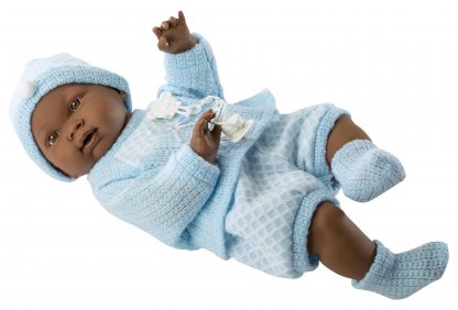 Llorens babypop fullbody jongen donker met kleding speen 45 cm - Afbeelding 7