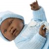 Llorens babypop fullbody jongen donker met kleding speen 45 cm - Afbeelding 5