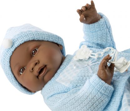 Llorens babypop fullbody jongen donker met kleding speen 45 cm - Afbeelding 5