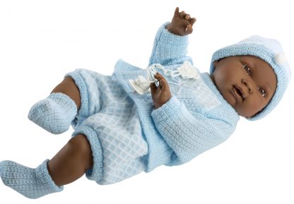 Llorens babypop fullbody jongen donker met kleding speen 45 cm - Afbeelding 2
