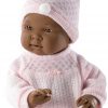 Llorens babypop fullbody meisje donker met kleding en speen 45 cm