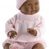 Llorens babypop fullbody meisje donker met kleding en speen 45 cm - Afbeelding 2