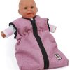 Poppen slaapzak jeans roze voor poppen maat 35 t/m 47 cm