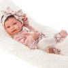 Antonio Juan levensechte babypop fullbody meisje met haar kleding kussen speen 43 cm - Afbeelding 11