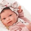 Antonio Juan levensechte babypop fullbody meisje met haar kleding kussen speen 43 cm