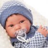 Antonio Juan levensechte babypop fullbody jongen met haar kleding kussen speen 43 cm