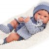 Antonio Juan levensechte babypop fullbody jongen met haar kleding kussen speen 43 cm - Afbeelding 3