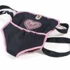 Poppen draagzak buikdrager donkerblauw roze voor poppen maat 35 t/m 52 cm