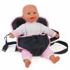 Poppen draagzak buikdrager donkerblauw roze voor poppen maat 35 t/m 52 cm - Afbeelding 2