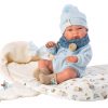 Llorens levensechte babypop full body jongen met kleding slaapzak en speen 40 cm - Afbeelding 5
