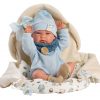 Llorens levensechte babypop full body jongen met kleding slaapzak en speen 40 cm - Afbeelding 4