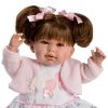 Berbesa soft body babypop met bruin haar geluid en speen 42 cm - Afbeelding 4