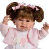 Berbesa soft body babypop met bruin haar geluid en speen 42 cm - Afbeelding 2