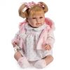 Berbesa soft body babypop met blond haar geluid en speen 42 cm