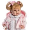 Berbesa soft body babypop met blond haar geluid en speen 42 cm - Afbeelding 4