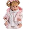 Berbesa soft body babypop met blond haar geluid en speen 42 cm - Afbeelding 3