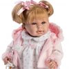Berbesa soft body babypop met blond haar geluid en speen 42 cm - Afbeelding 2