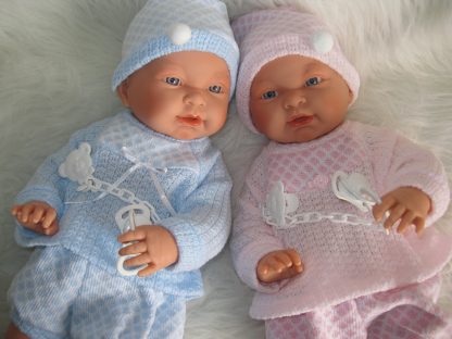 SL Llorens babypoppen tweeling jongen en meisje blank met kleding en speen 45 cm - Afbeelding 43