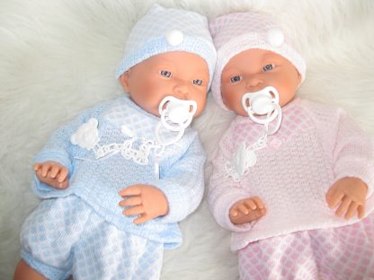 SL Llorens babypoppen tweeling jongen en meisje blank met kleding en speen 45 cm - Afbeelding 42
