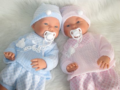 SL Llorens babypoppen tweeling jongen en meisje blank met kleding en speen 45 cm - Afbeelding 41