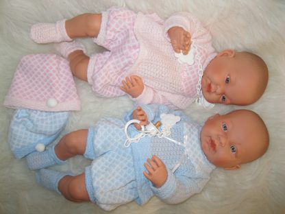 SL Llorens babypoppen tweeling jongen en meisje blank met kleding en speen 45 cm - Afbeelding 30