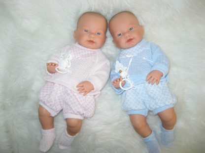 SL Llorens babypoppen tweeling jongen en meisje blank met kleding en speen 45 cm - Afbeelding 19