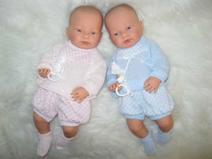 SL Llorens babypoppen tweeling jongen en meisje blank met kleding en speen 45 cm - Afbeelding 25