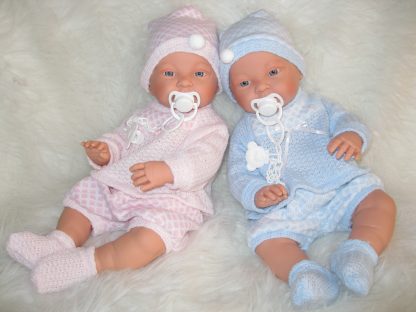 SL Llorens babypoppen tweeling jongen en meisje blank met kleding en speen 45 cm - Afbeelding 21