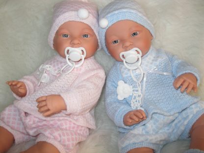 SL Llorens babypoppen tweeling jongen en meisje blank met kleding en speen 45 cm - Afbeelding 20