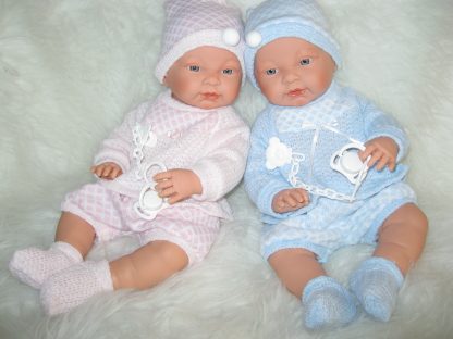 SL Llorens babypoppen tweeling jongen en meisje blank met kleding en speen 45 cm - Afbeelding 15