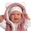 Llorens levensechte babypop soft body baby pop vrolijk met geluid kleding en speen 42 cm - Afbeelding 8