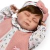 Berbesa soft body babypop slapend met haar en geluid 48 cm - Afbeelding 3
