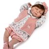 Berbesa soft body babypop slapend met haar en geluid 48 cm