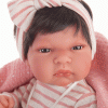 Antonio Juan levensechte babypop fullbody meisje met haar kleding deken en speen 33 cm - Afbeelding 3