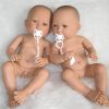 Levensechte Babypop Newborn Tweeling Jongen en Meisje fullbody met speen 52 cm