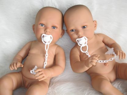 Levensechte Babypop Newborn Tweeling Jongen en Meisje fullbody met speen 52 cm - Afbeelding 10