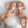 Levensechte Babypop Newborn Tweeling Jongen en Meisje fullbody met speen 52 cm - Afbeelding 26