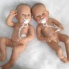 Levensechte Babypop Newborn Tweeling Jongen en Meisje fullbody met speen 52 cm - Afbeelding 12