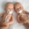 Levensechte Babypop Newborn Tweeling Jongen en Meisje fullbody met speen 52 cm - Afbeelding 14