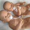 Levensechte Babypop Newborn Tweeling Jongen en Meisje fullbody met speen 52 cm - Afbeelding 3