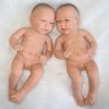 Levensechte Babypoppen Newborn Tweeling Jongen en Meisje fullbody 52 cm - Afbeelding 5