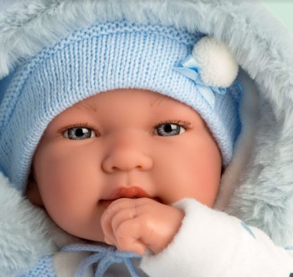 Llorens levensechte babypop soft body baby pop met geluid kleding en speen 44 cm - Afbeelding 2