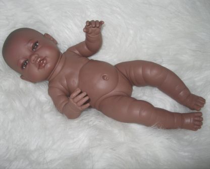 Berbesa full body babypop meisje donker met kleding en kussen 42 cm - Afbeelding 26