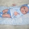 Berbesa full body babypop jongetje blank met kleding en kussen 42 cm - Afbeelding 4